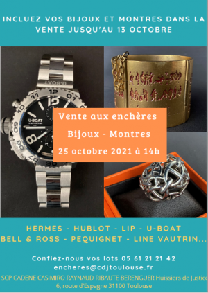 VENTE EN PREPARATION : BIJOUX & MONTRES - Incluez vos lots dans notre belle vente !