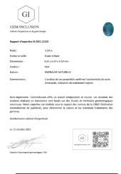 Emeraude taille ovale facettée - Poids environ 1.54 carats