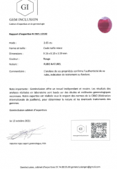 Rubis taille ovale facettée - Poids environ 2.65 carats