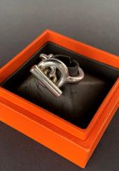 HERMES - Bague en argent 925 millièmes modèle Croisette - signée