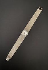 OMEGA - Montre-bracelet de dame en or gris 18 k, cadran émaillé gris