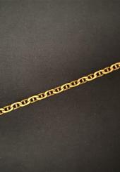Gourmette en or jaune 18k à maille marine - Poids : 14.1 g